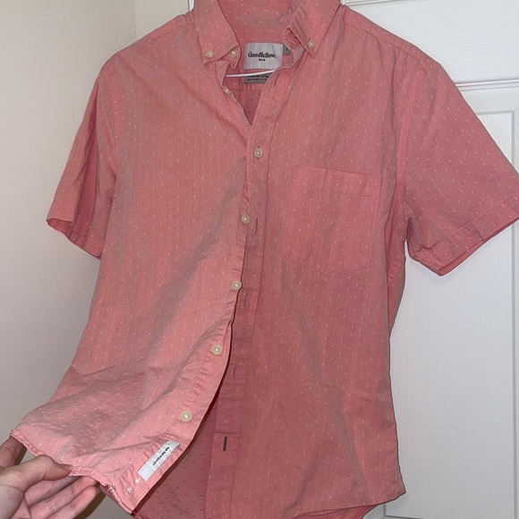 Goodfellow Button-Down Salmon Pink - Picture 2 of 5